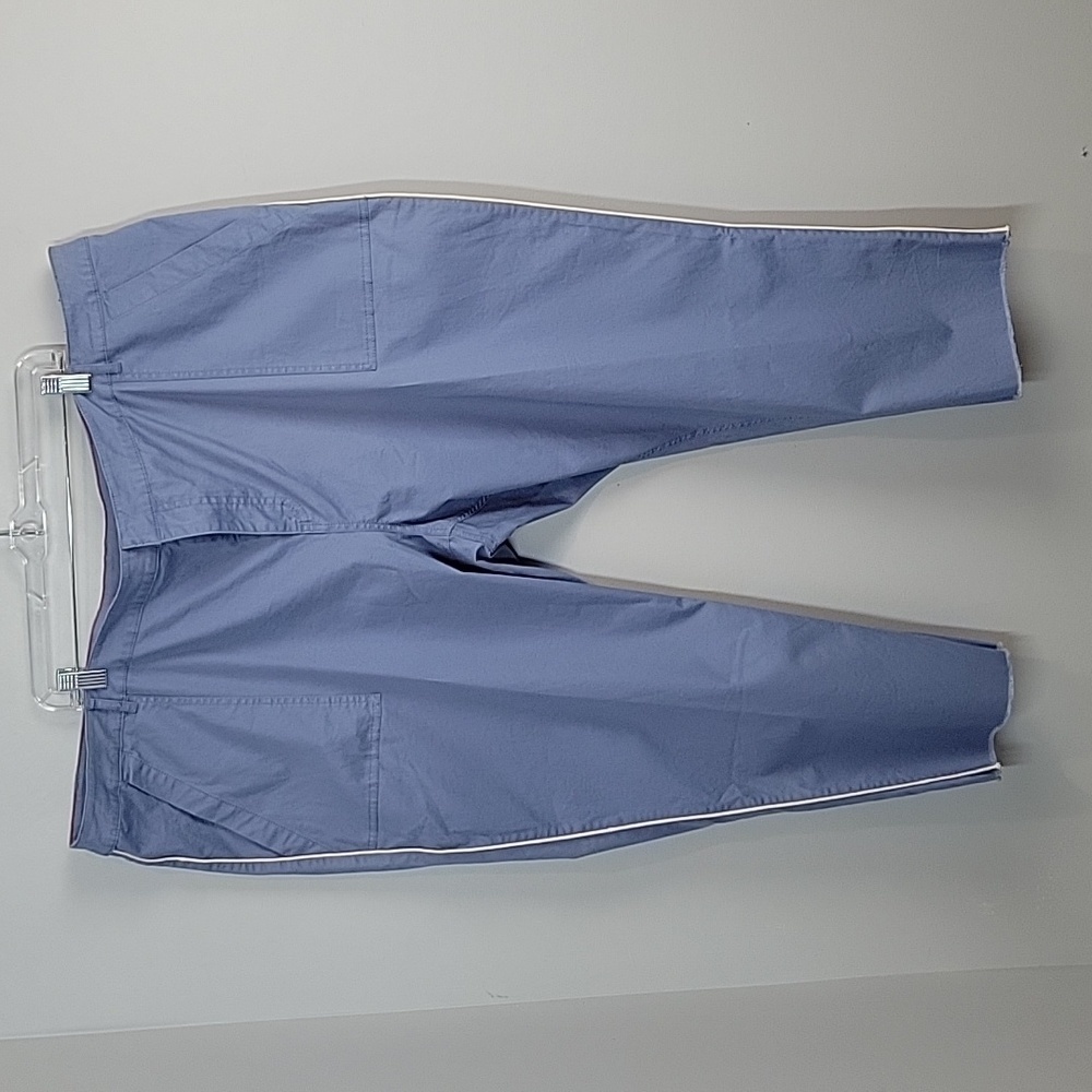 Peace Love World Blue Twill Crop Pants